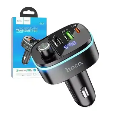 Hoco E62 Fast PD20W+QC3.0 Car Charger with BT FM Transmitter